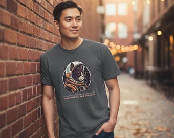 Space Cat T-Shirt, Astronaut Cat Tee, Funny Cat Lover Gift, Catstronaut Shirt, Sci-Fi Kitty Tee, Galaxy Theme Design, Unisex Gildan Graphic