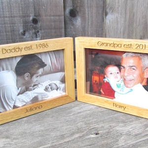 Custom Gift for Dads, Personalized Engraved Double 4x6 Frames, Father's Day Gift, Gifts for Grandpa, Christmas Gift, Birthday Gift for Dad