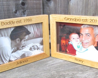 Custom Gift for Dads, Personalized Engraved Double 4x6 Frames, Father's Day Gift, Gifts for Grandpa, Christmas Gift, Birthday Gift for Dad