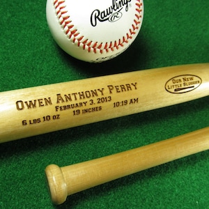 Personalized Engraved Baby Bat, Birth Announcement Baseball Bat, Baseball Bat Keepsake, Baby Boy Gifts , Baby Shower Gift, Baseball Fans