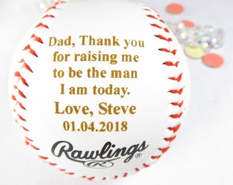 Personalized Father of Groom Gift, Father Son, Gift Dad, Groom Gift, Thank you for raising me to be the man I am today, Baseball