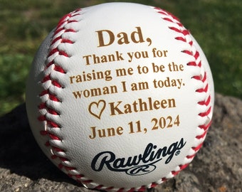 Personalized Father of The Bride Gift, Custom Father Daughter Gift, Wedding Baseball, Bride Gift, Father's Day Gift, Gift for Dad from Bride