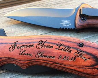Personalized Father of the Bride Gift, Father Daughter Gift, Engraved Pocket Knife, Wedding Parents Gift, Bride Gift for Dad, Fathers Day ER