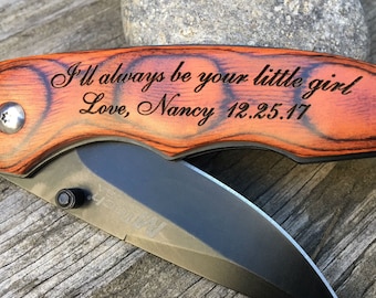 I'll always be your little girl, Personalized Pocket Knife, Father of the Bride Gift, Father's Day Gift, Gift for Dads, Gift from Bride, Grp