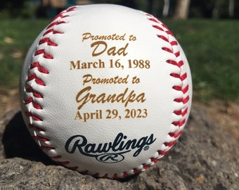 Personalized Baby Birth Announcement Baseball, Promoted to Grandpa, Pregnancy Reveal, Gift for Grandpa, Custom Baby Sign, Father's Day Gift
