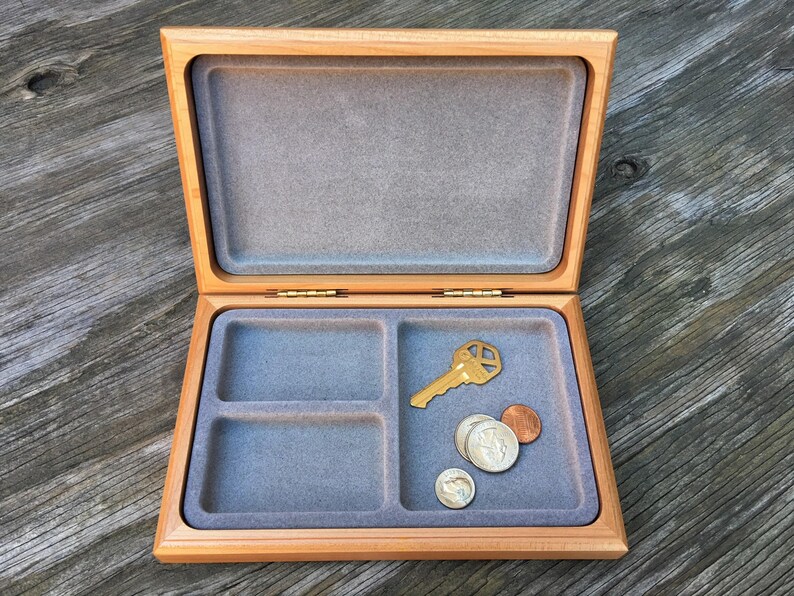 Personalized Mens Wood Valet Box Best Man Gift Engraved Etsy
