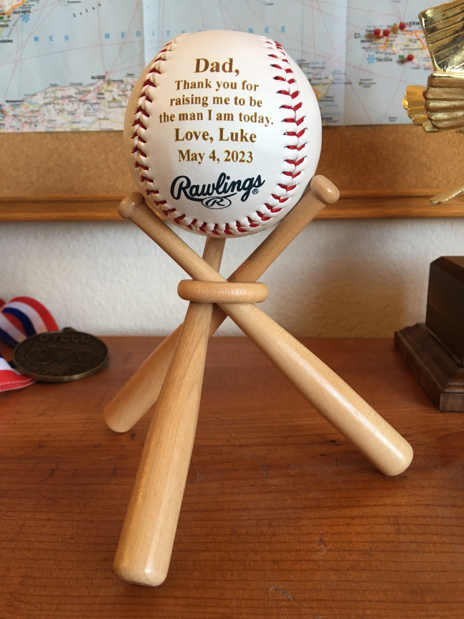 To Our Grandson Baseball, Personalized Baseball From Grandpa and Grandma, Custom Baseball Birthday Gift, Baseball Graduation Wedding Gift