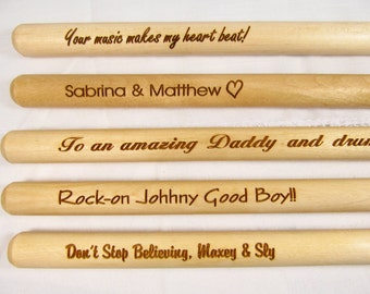 Custom Engraved Drumsticks, Personalized Boyfriend Gift, Grandpa Gift, Gifts for Dads, Christmas, Father's Day Gift, Anniversary Gift