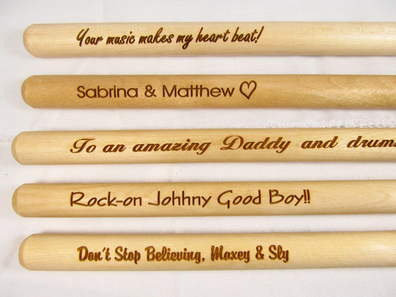 Engraved Drum Sticks Custom Message, Personalized Drumsticks, Gift for Drummer, Husband Dad Father's Day Boyfriend Gift bild 4