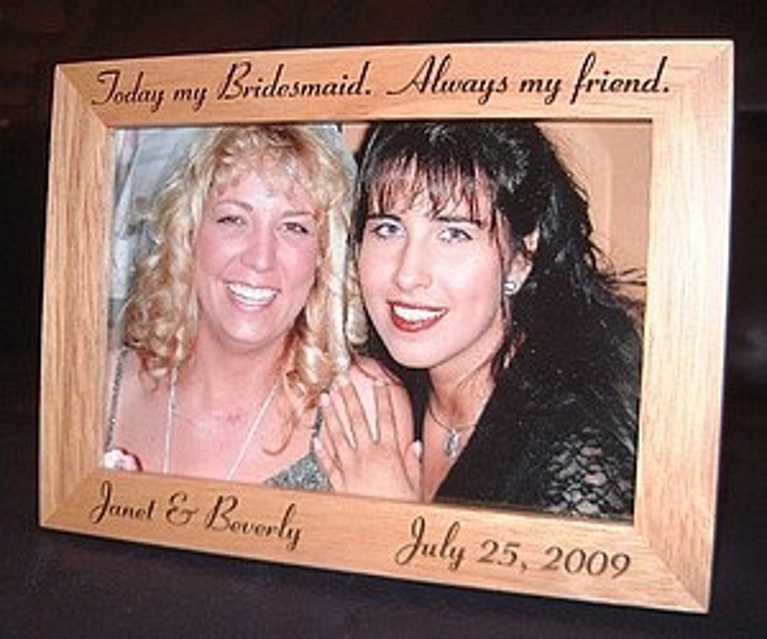 4x6 Engraved Bridesmaid Frame, Custom Bridal Party Gifts, Personalized