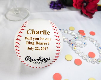 Custom Ring Bearer Proposal Gifts Baseball, Personalized Will You Be Our Ring Bearer, Ring Bearer Invitation, Wedding, Ring Security