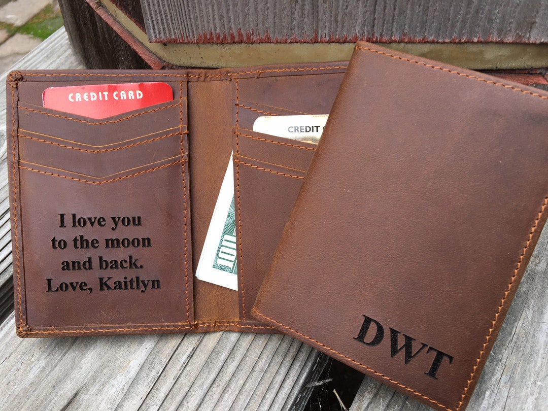 Personalized Slim Wallet Card Holder, Custom Leather Wallet RFID ...