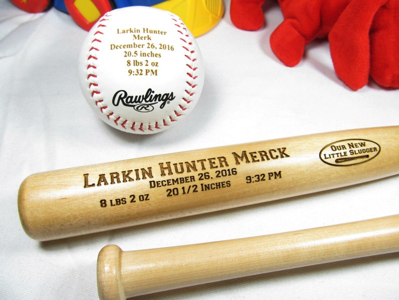 Personalized Engraved Baby Keepsake Bat Baseball Baby Etsy