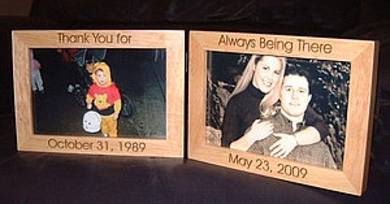 Personalized Engraved Double Hinged 4x6 Frames Bride Groom Image 0