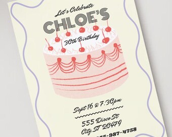 Birthday Cake Digital Invitation