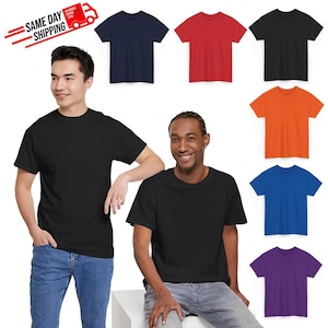 Gildan Men&#39;s Plain T Shirts Solid Cotton Short Sleeve Blank Tee Top S-4XL G5000, Blank T shirt, 100% cotton tee, Men Solid T-shirt
