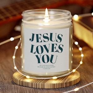 Christian Candle, Jesus Loves You, Christian Candle, Jesus Candle, Bible Verse Candle, Faith Religious Candle, Christian gift