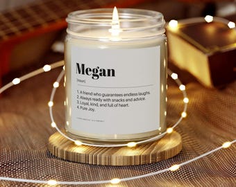 Personalized Name Definition Candle, Friend Gift