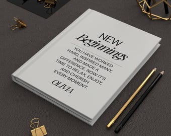 Personalized New Beginnings Journal, Retirement Gift