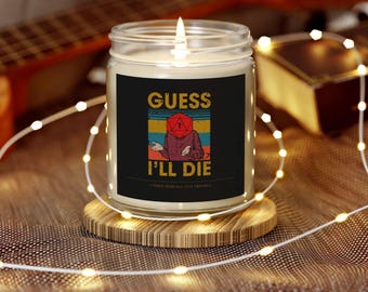 Vela Guess I'll Die DnD: regalo para gamers, cera de soja y coco