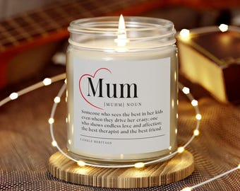 Personalized Mother's Day Candle: Coconut Soy Wax, Gift for Mom