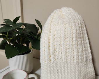 White Latter Beanie