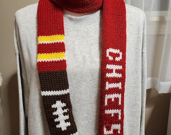 Football Theme Scarf pattern- circular knitting machine - Kansas