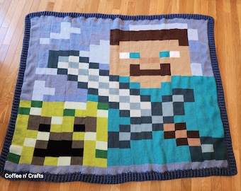 Pixel Theme Blanket pattern- circular knitting machine