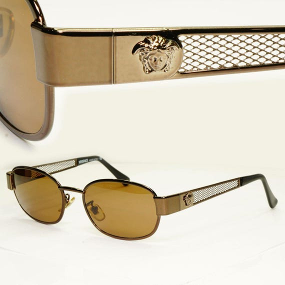 Gianni Versace 1996 Vintage Copper Brown Medusa Mesh  display picture 1