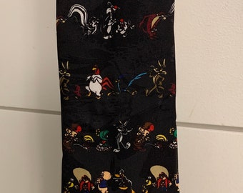 Looney Tunes 1993 Classic Cartoon Characters Warner Brothers Neck Tie Bugs Daffy Foghorn Sylvester Taz Pepe Tweety Porky Marvin Coyote