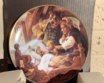 Goldilocks and the Three Bears Scott Gustafson collector plate, classic fairy tale series, numbered with certificate of authenticity