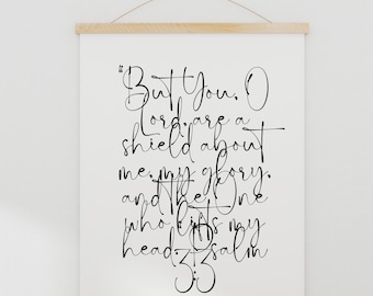 Scripture Art - Psalm 3:3 A Shield About Me