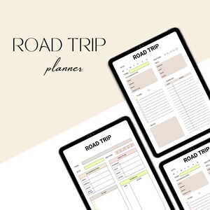 Road Trip Planner Printable, Travel Planner, Digital Vacation Planner, Road Trip Itinerary Template, Daily Planner, Instant Download
