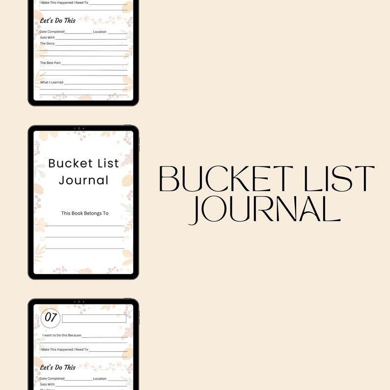 Bucket List Tracker Printable, Bucket List Template, Digital Bucket ...