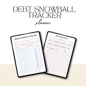 Rastreador de pago de deudas Calculadora de avalancha de bola de nieve de deudas Planificador imprimible de pago de préstamos de tarjetas de crédito Planificador gratuito de tasa de utilización de crédito