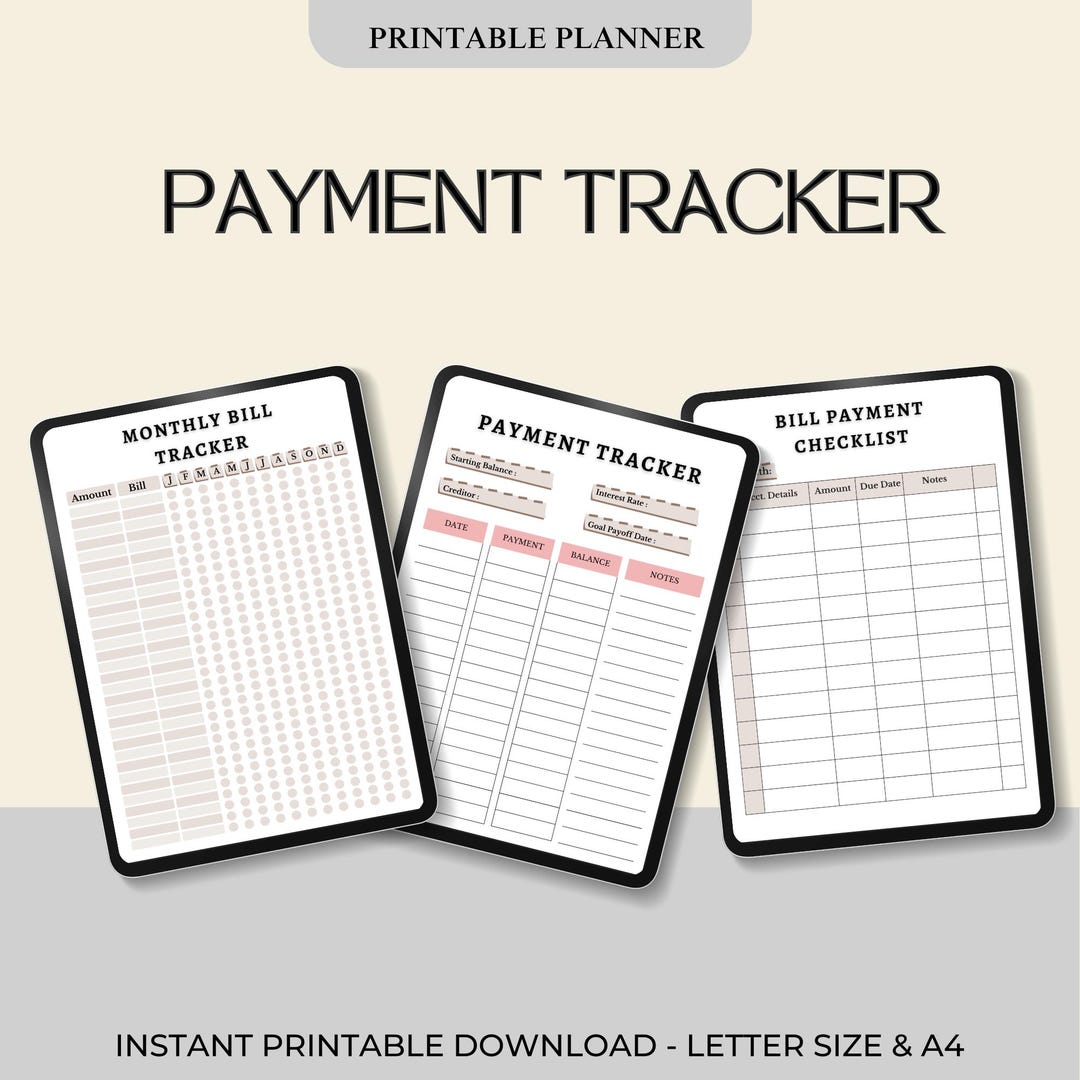 Payment Tracker PDF | Printable Client Payment History Log | Printable ...