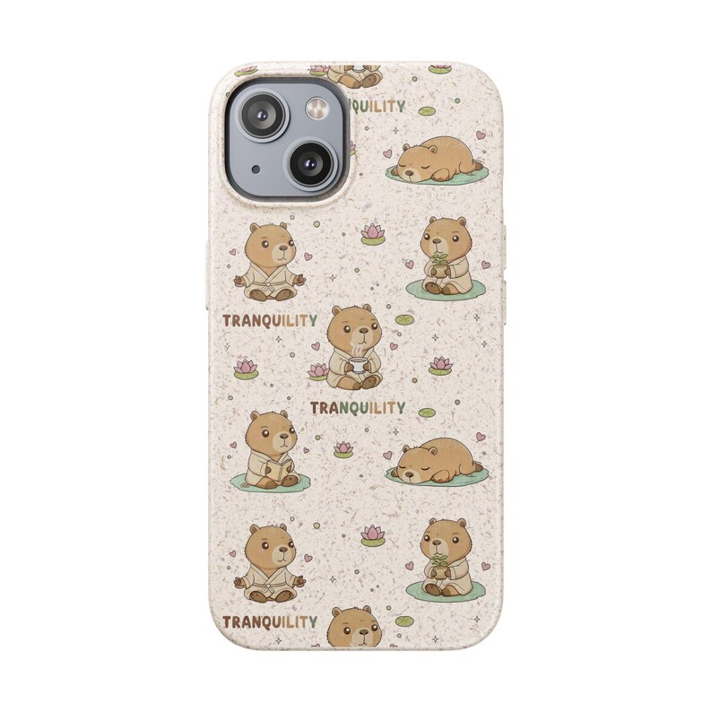 Capa de celular biodegradável Kawaii Capybara: Capa Magsafe ecológica ...