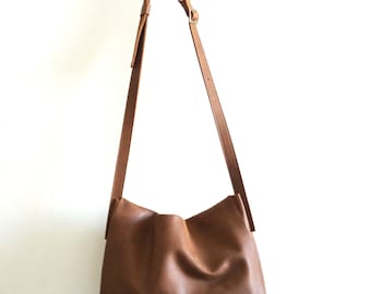 Messenger leather bag,cross-body leather,BROWN