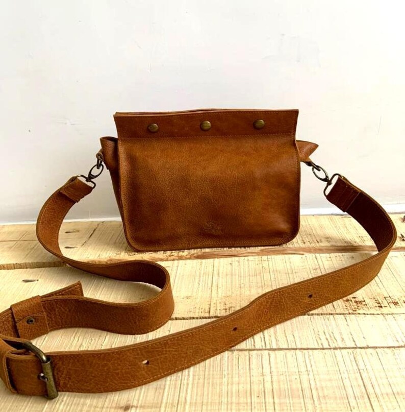 Brown Leather Bag Crossbody Bags Tool Box Bag Etsy