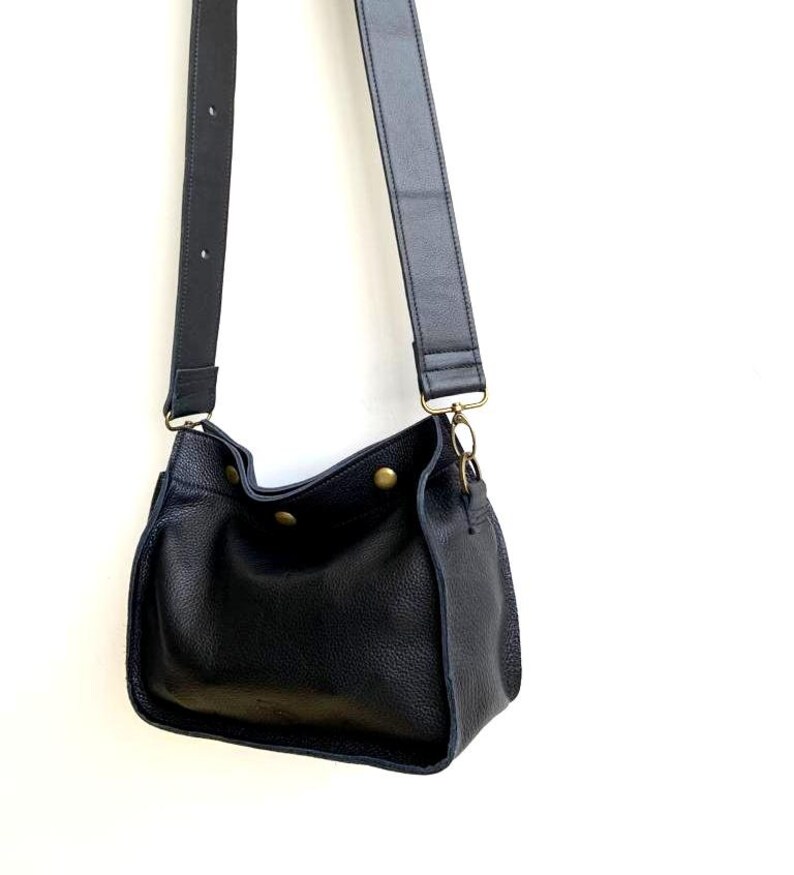 Black Leather Bag, Crossbody Bags Tool Box Bag Etsy