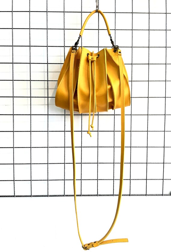yellow leather crossbody bag