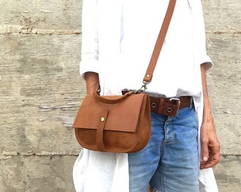 Small brown leather bag, Crossbody Bags