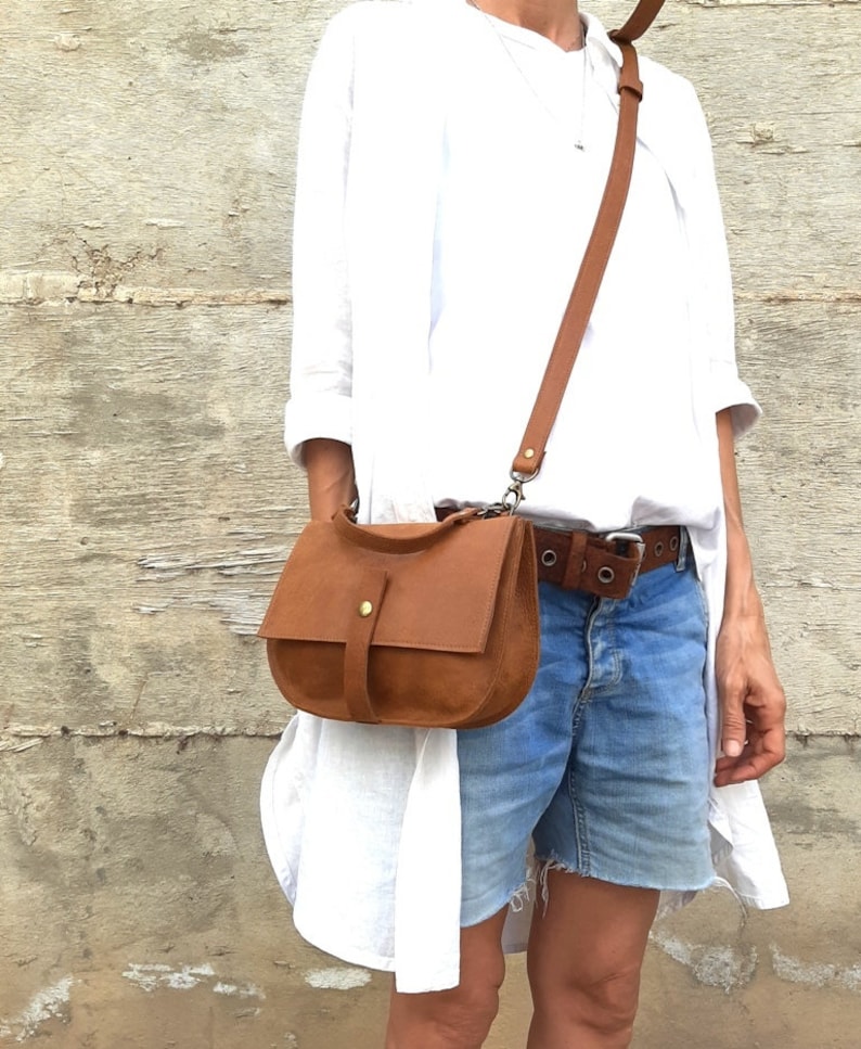 Small brown leather bag, Crossbody Bags image 1