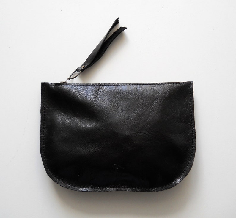 Zipper Purse Makeup Bag Leather Wallet Leather Purse Etsy