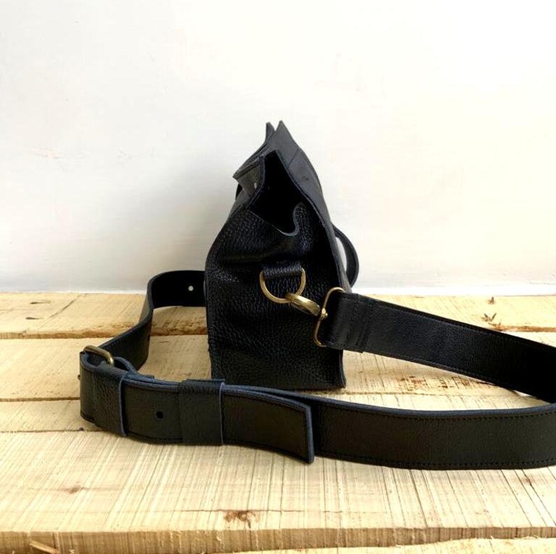 Black Leather Bag, Crossbody Bags Tool Box Bag Etsy