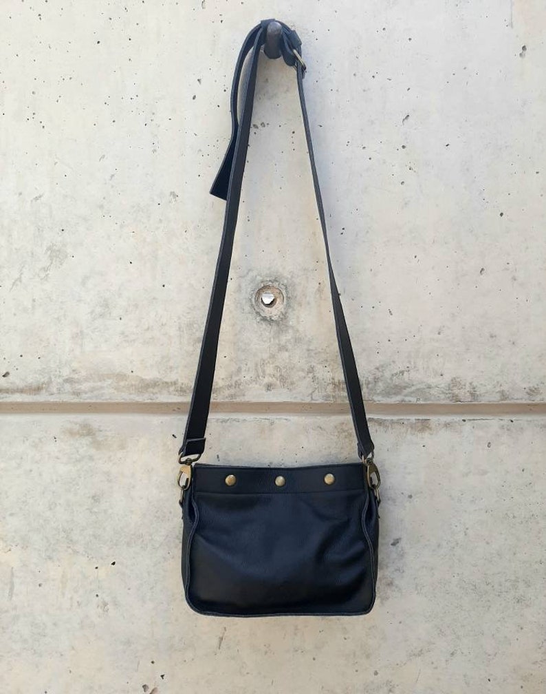 Black Leather Bag, Crossbody Bags Tool Box Bag Etsy