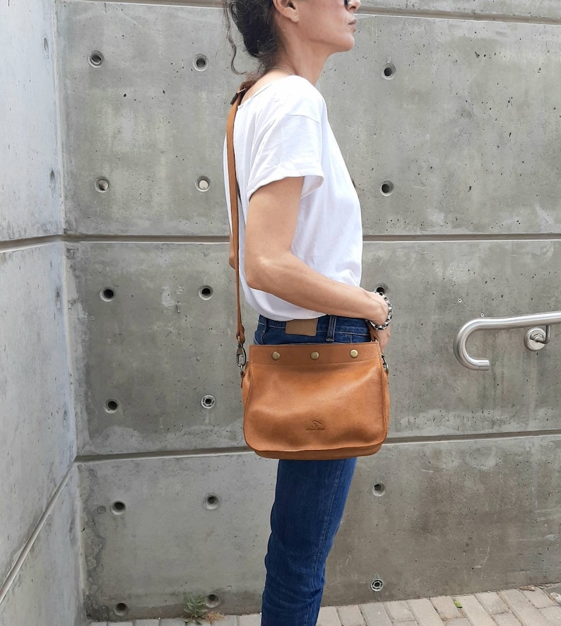 Brown Leather Bag Crossbody Bags Tool Box Bag Etsy