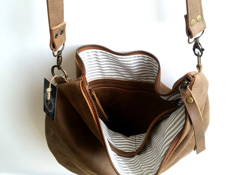 Shoulder bag Brown leather bag Cross-body bag