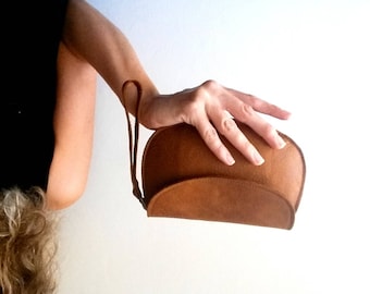 Brown leather purse+long strap for Esperanza