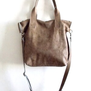 Brown leather tote - Handbag - Cross-body bag - Every day bag - Women bag - Shoulder leather bag